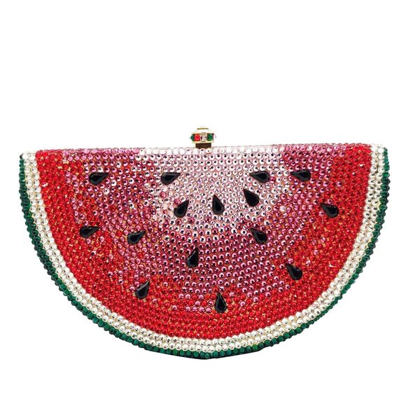 Cute Watermelon Rhinestone Evening Clutch Glitter Crystal Purse :O - Picture 1 of 6